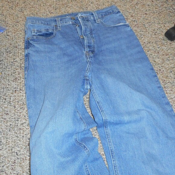 OLD NAVY women's button fly jeans, nice jeans, Tall, sz 8  blue jeans - Picture 9 of 12